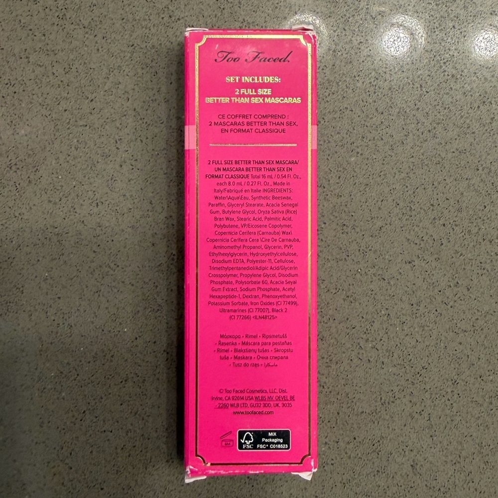 Too Faced Better Than Sex Mascara Duo Set Full Size 2pc Limited Edition - Picture 4 of 6